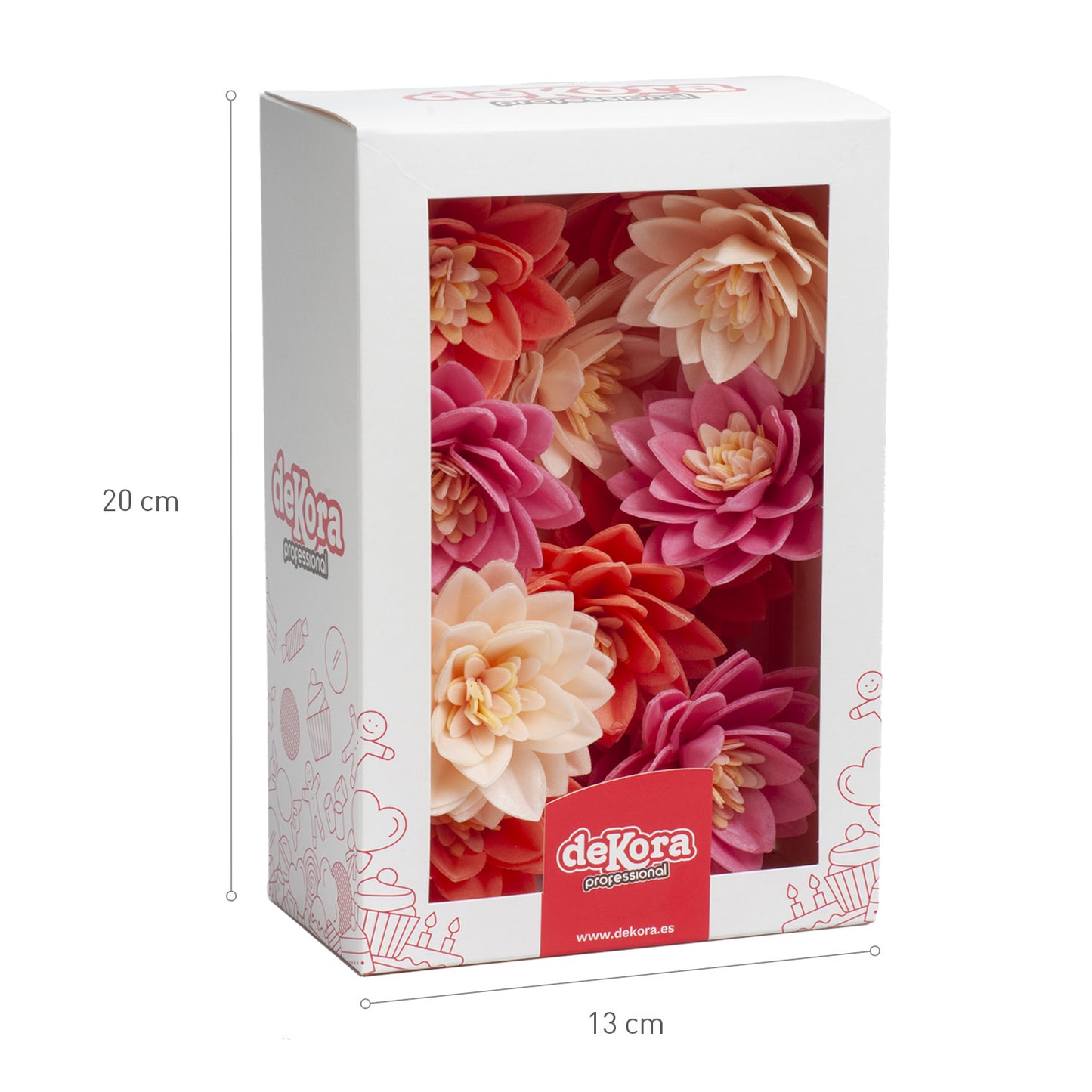 BOITE DE 15 FLEURS DE LOTUS EN AZYME 3 COULEURS Ø 7CM