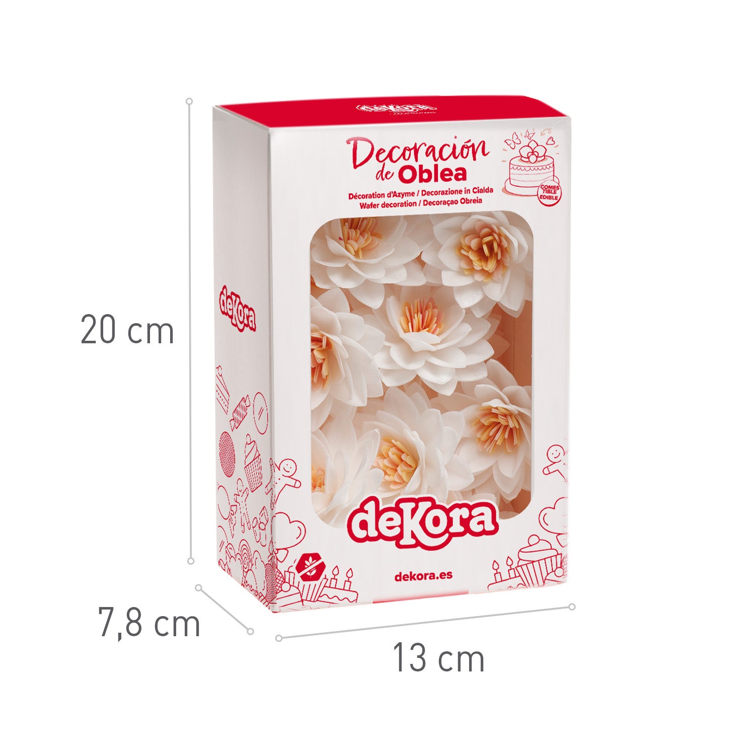 BOITE DE 15 FLEURS DE LOTUS EN AZYME BLANCHE Ø 7CM