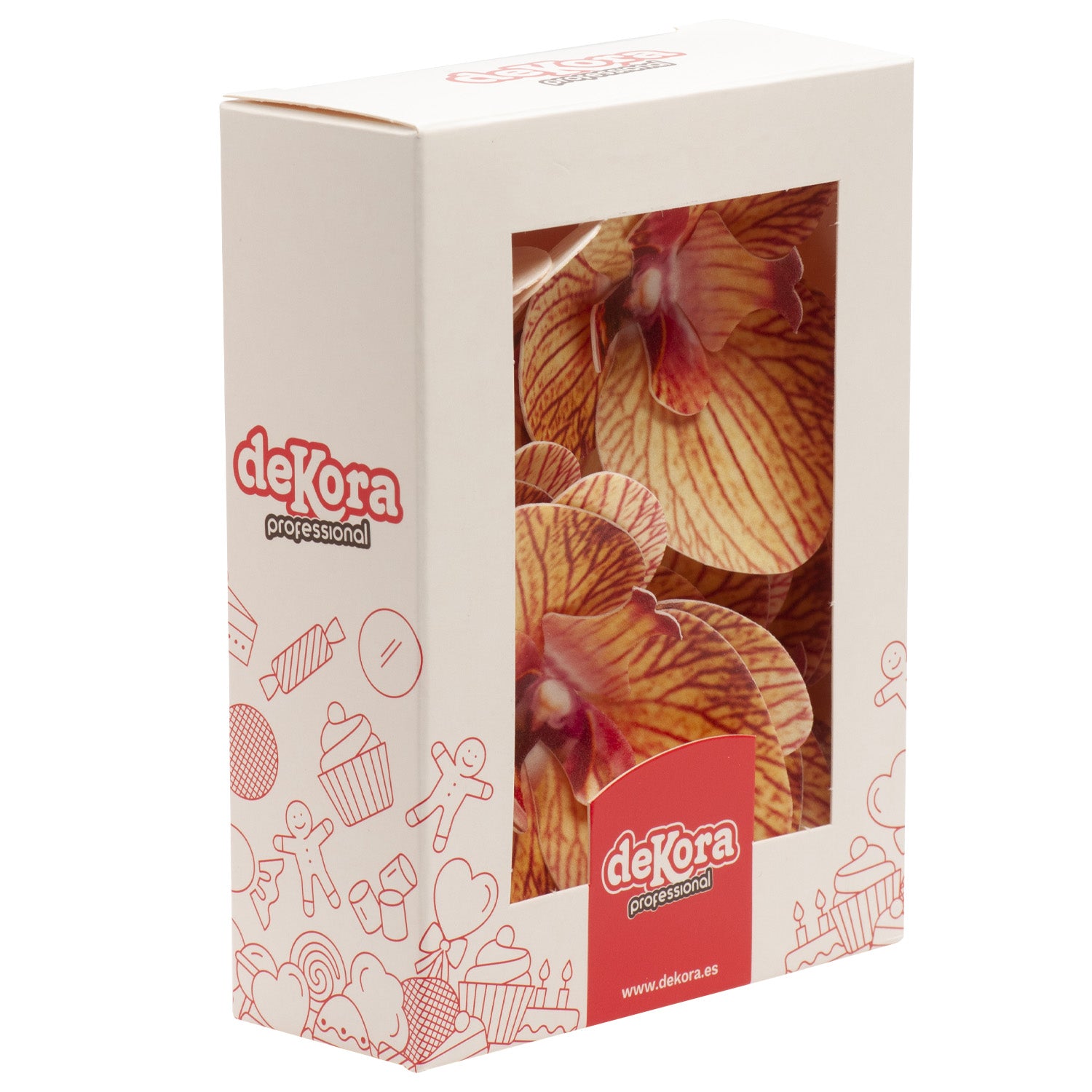 BOX OF 10 ORANGE WAFER ORCHIDS 8.5 -7.5CM