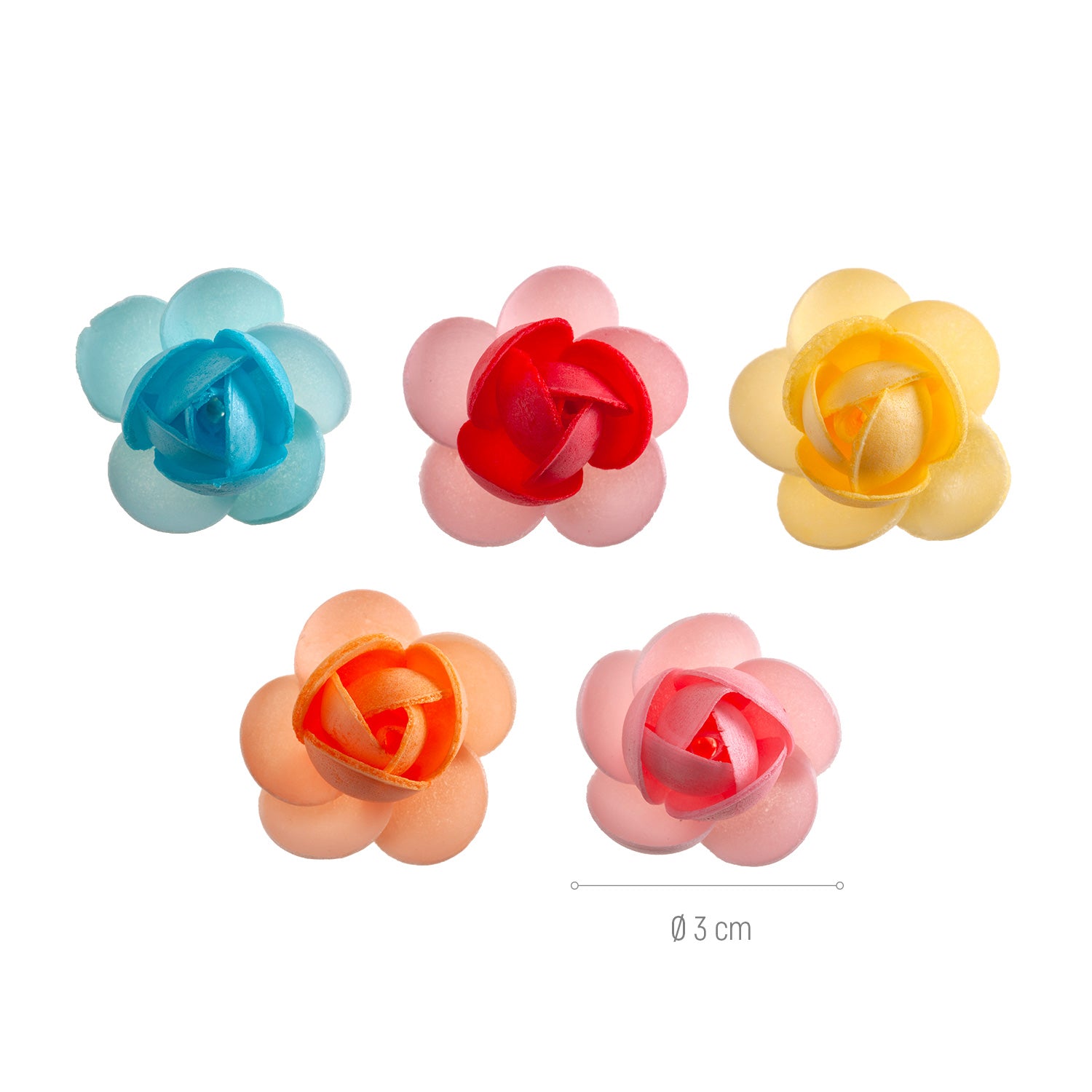 MINI FLORES DE WAFER BICOLOR Ø 3CM