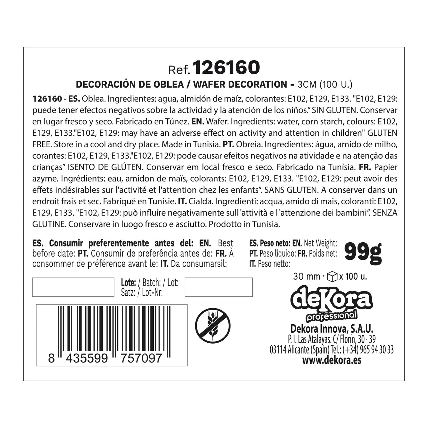 MINI FLEURS EN AZYME BICOLORE Ø 3CM