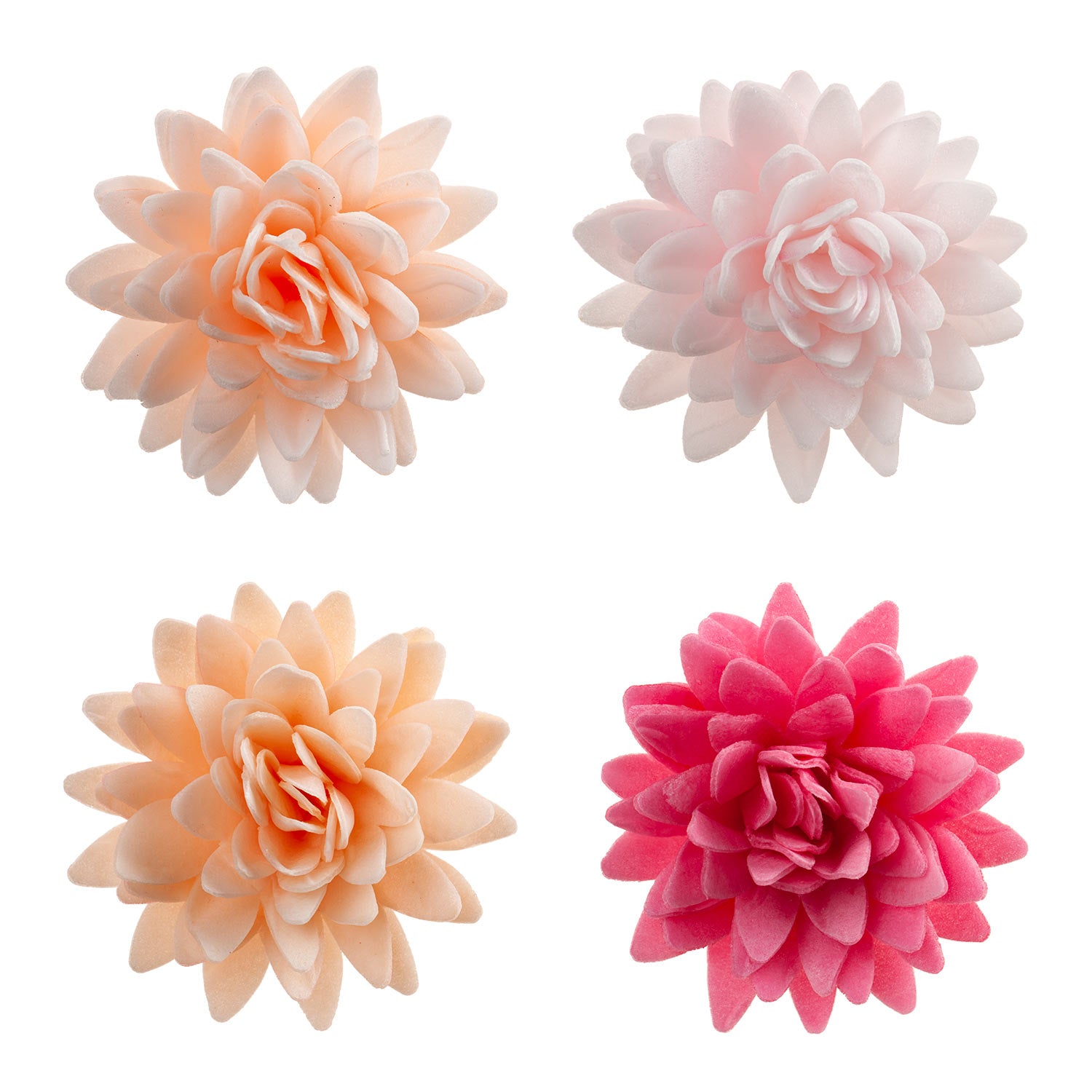 BOX OF 18 WAFER FLOWERS ASSORTED COLORS Ø 5.5CM