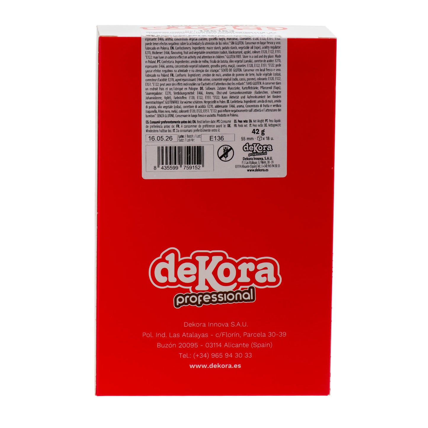 CAIXA DE 18 FLORES DE WAFER CORES SORTIDAS Ø 5,5CM