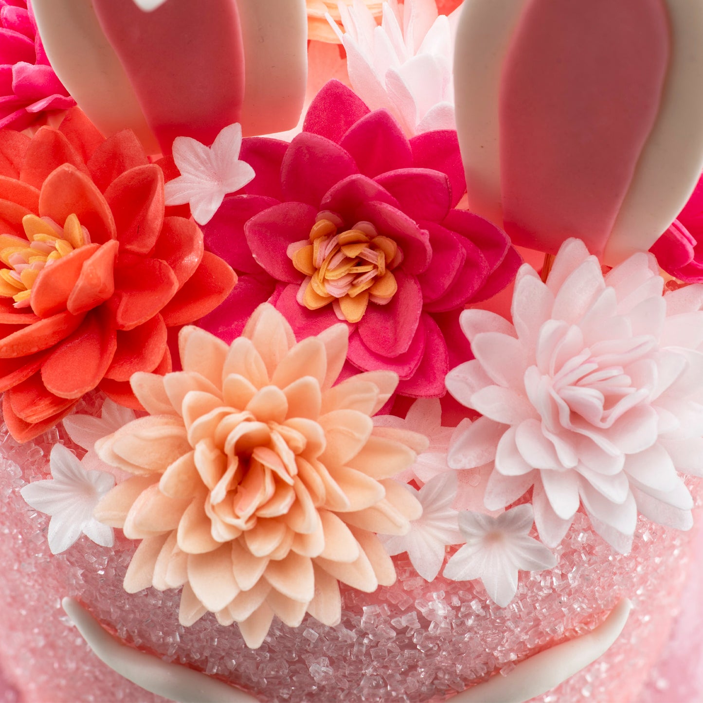 CAIXA DE 18 FLORES DE WAFER CORES SORTIDAS Ø 5,5CM