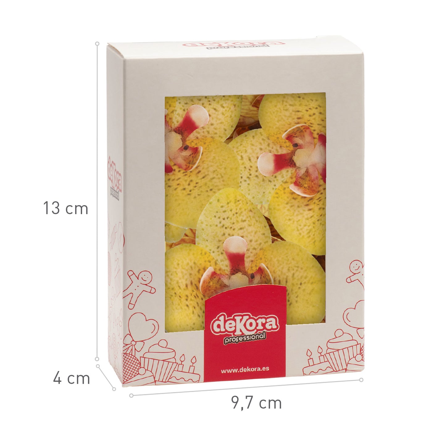 BOITE DE 10 ORCHIDÉES AZYME JAUNE 8,5-7,5CM