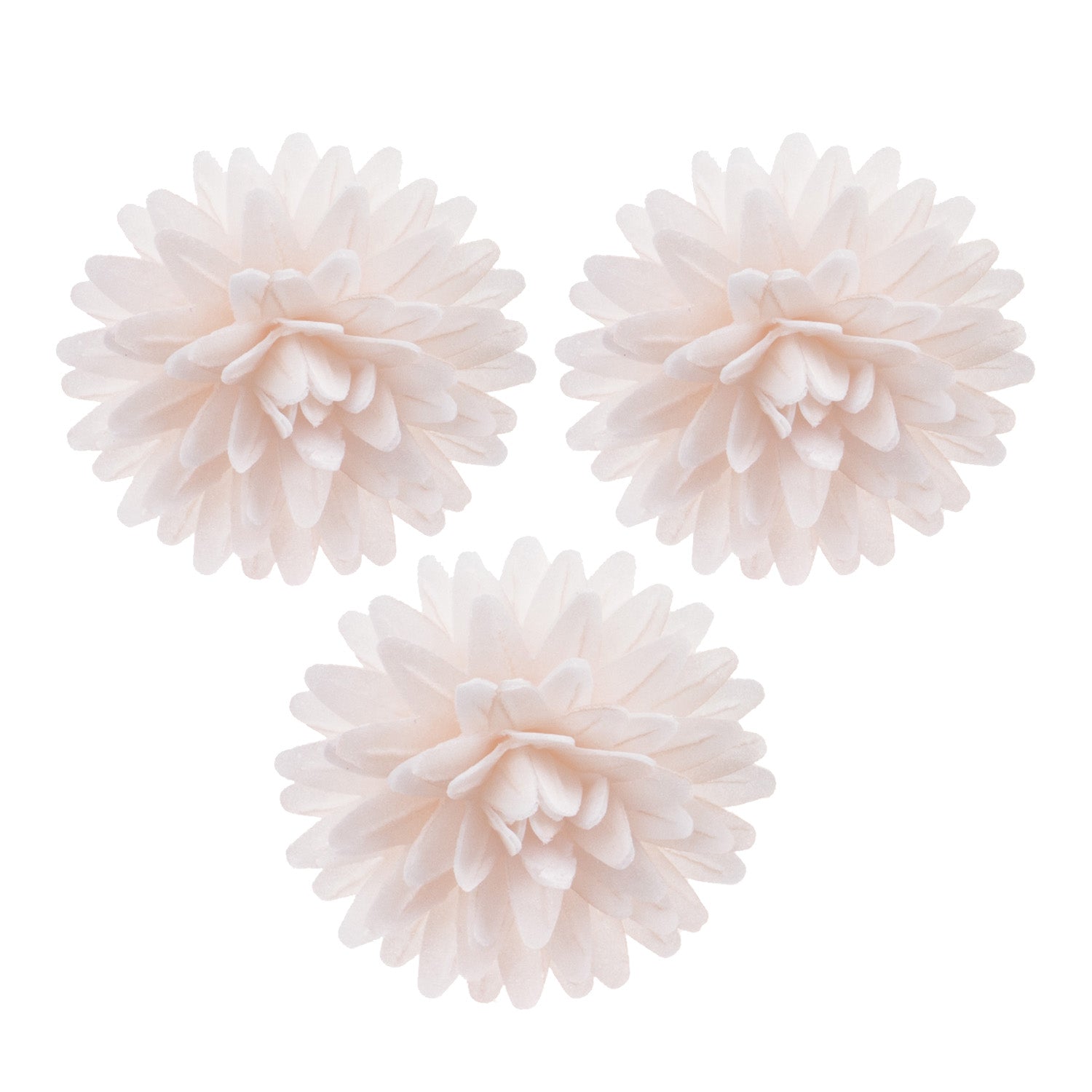 BOX OF 12 WHITE WAFER POMPONS Ø 4.5CM