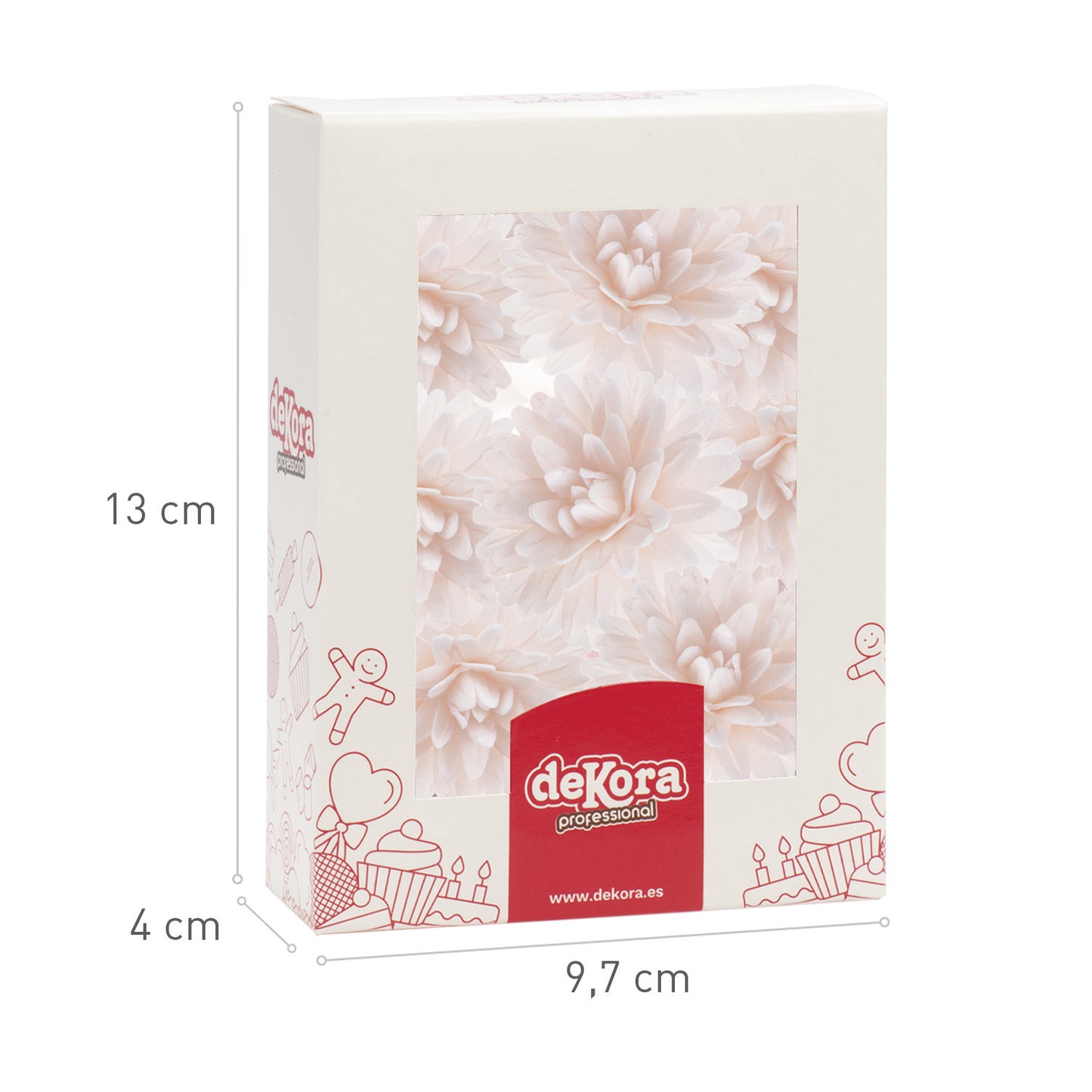SCATOLA DA 12 POMPON IN WAFER BIANCO Ø 4.5CM