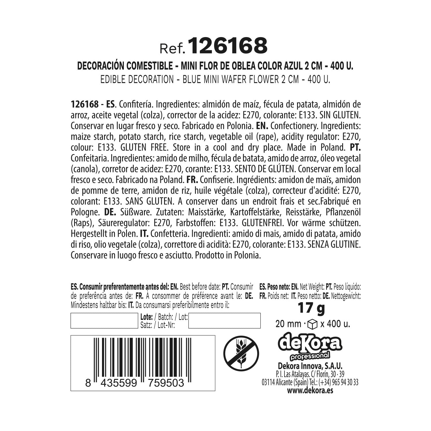 BLUE MINI WAFER FLOWER Ø 2CM