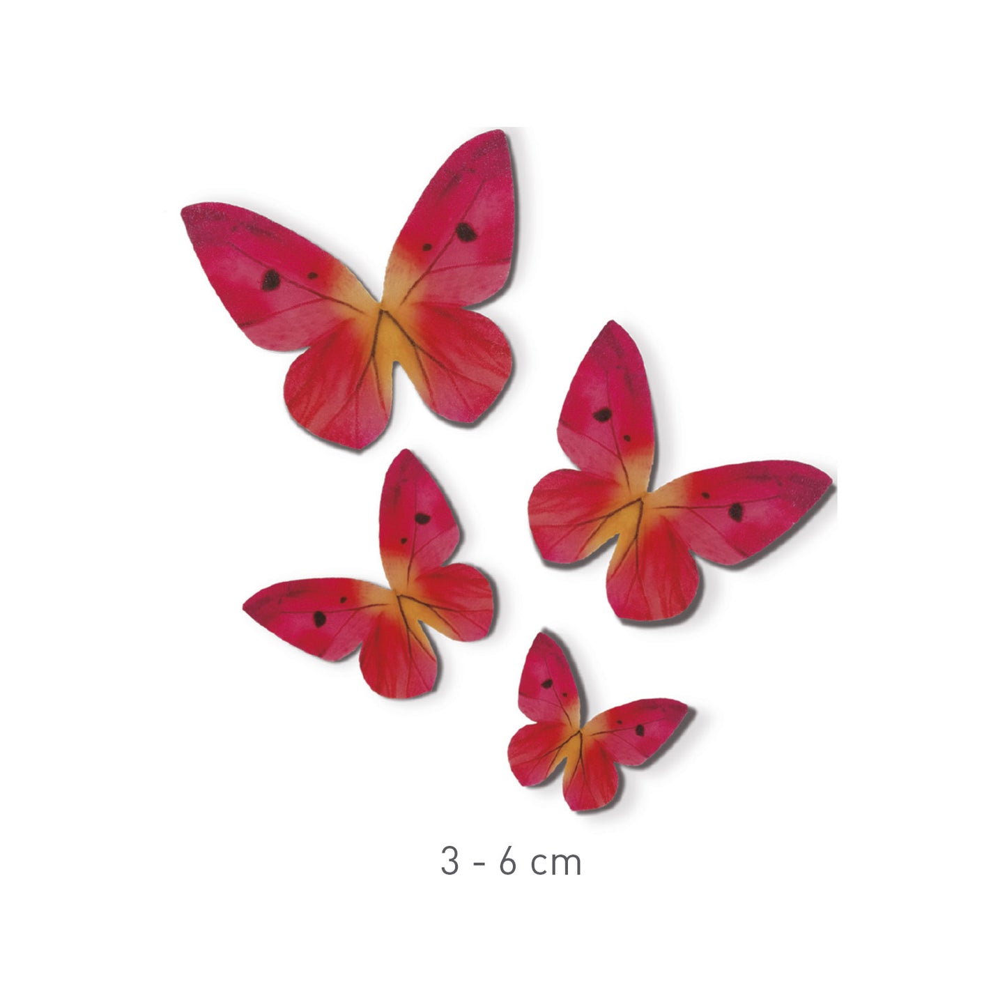 MARIPOSAS DE OBLEA TONOS ROSAS 3-6CM