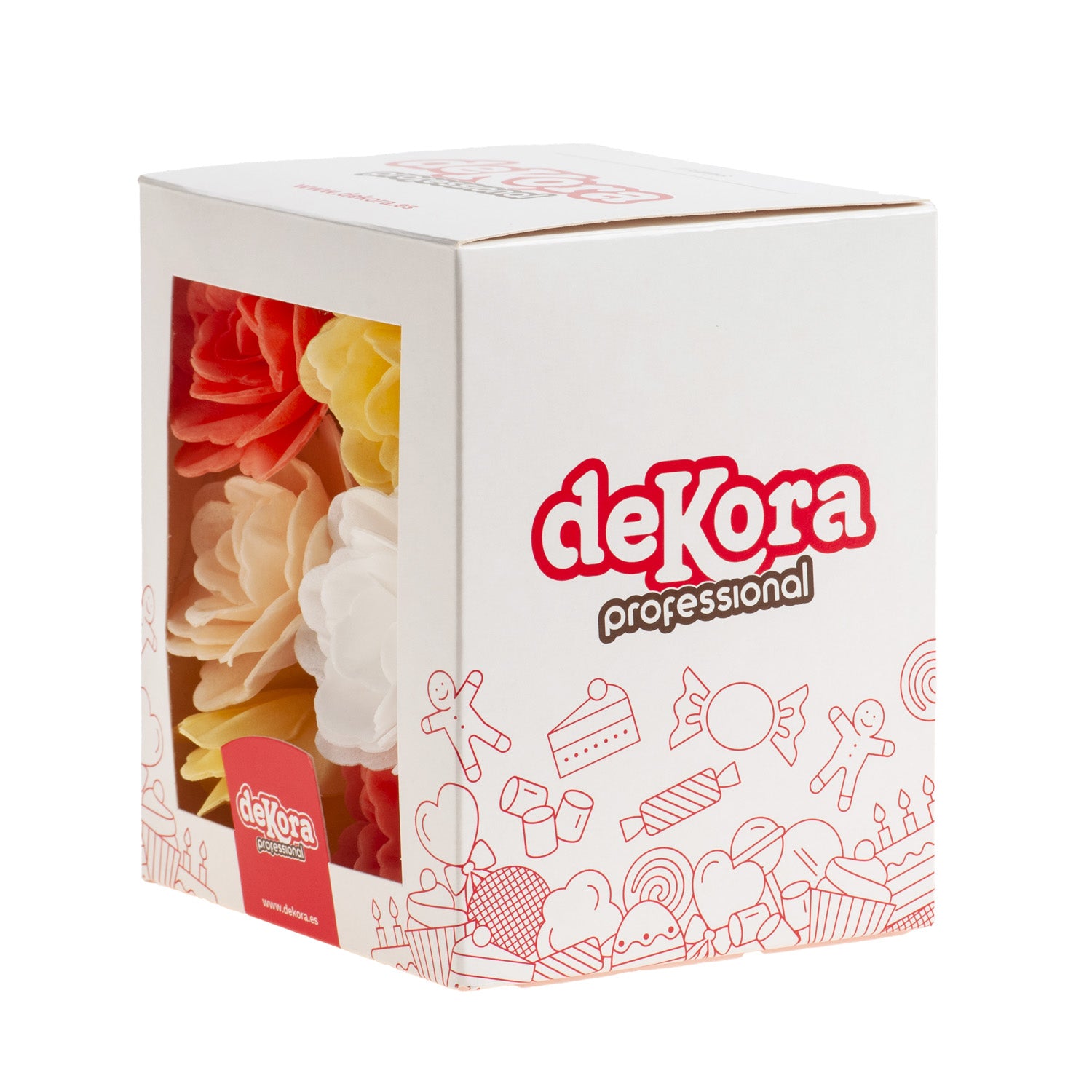 BOX OF 15 AUTUMN WAFER ROSES ASSORTED COLORS Ø 7CM