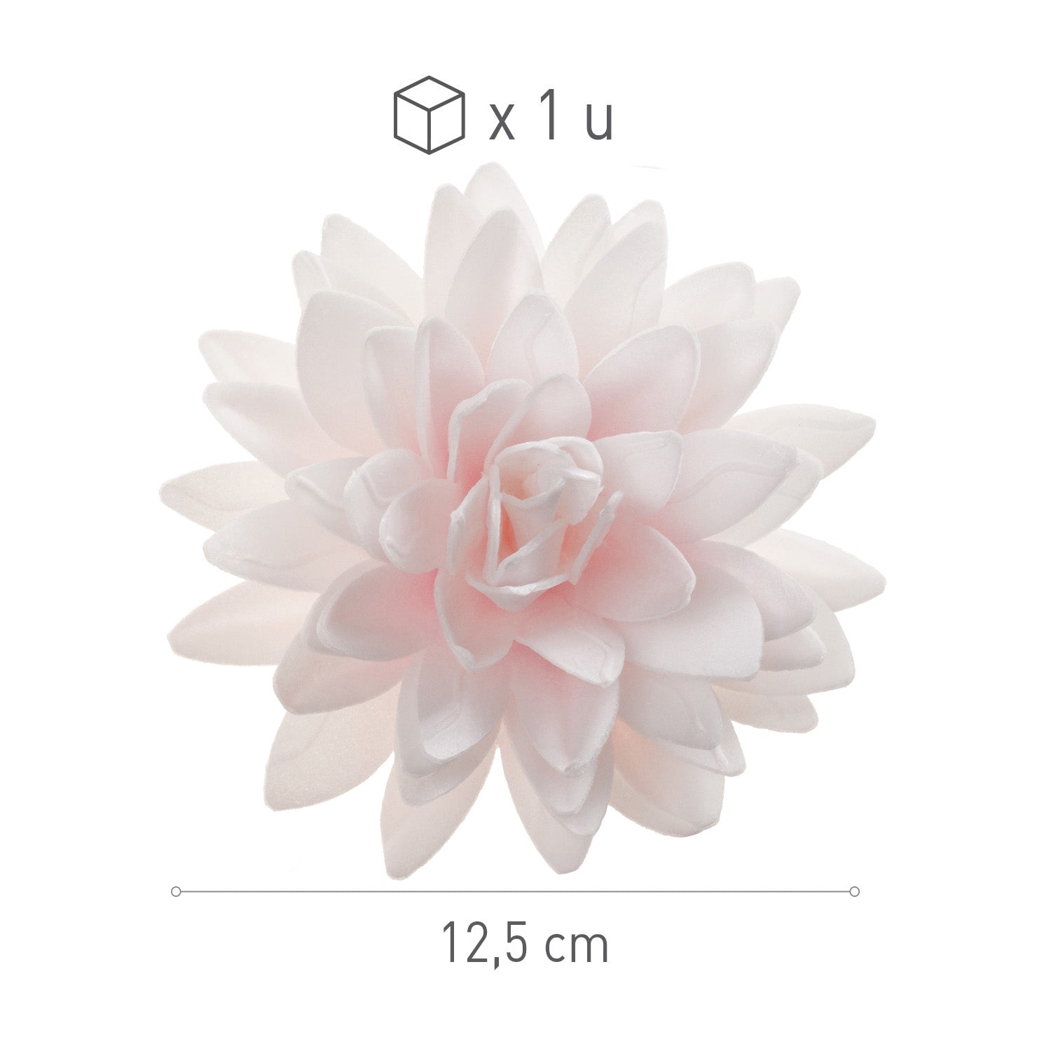 FLOR DE OUTONO GIGANTE EM WAFER ROSA Ø 12,5CM