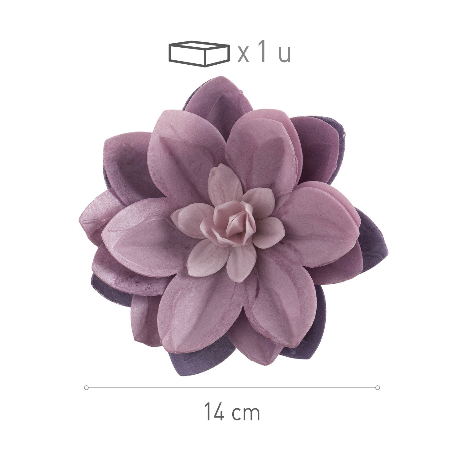 GAUFRE NÉNUPHAR COULEUR LILAS 14CM