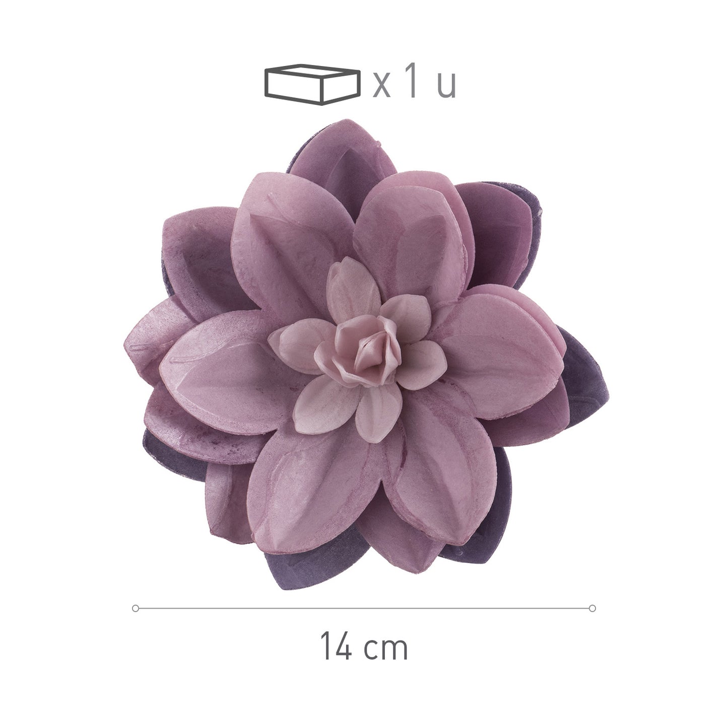 NENÚFAR WAFER COR LILÁS 14CM