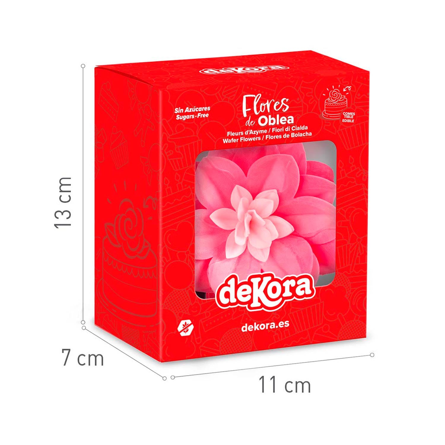 GAUFRE NÉNUPHAR COULEUR ROSE 14CM