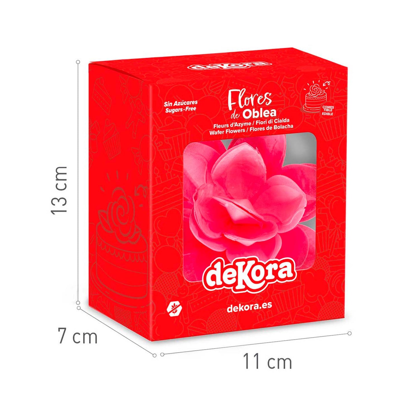 FLEUR DE GAUFRETTE ROSE 13CM