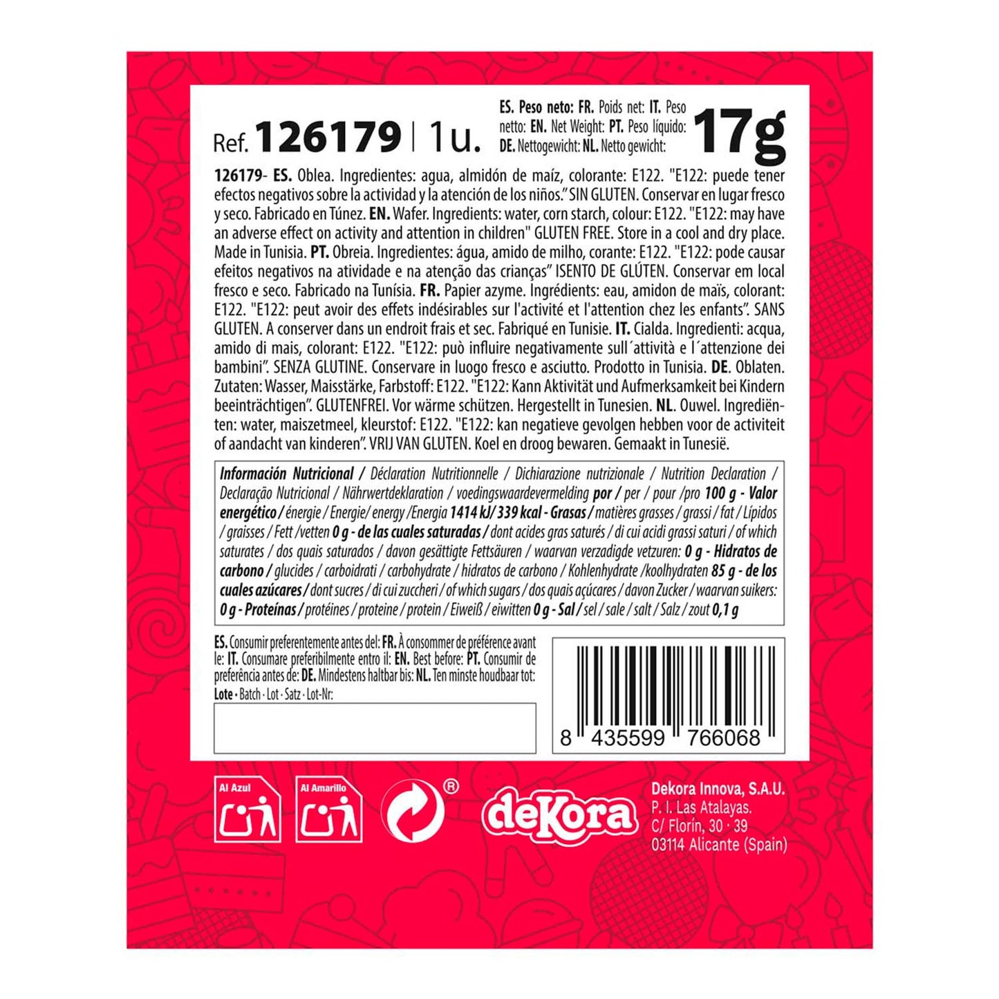 WAFER FLOWER PINK13CM