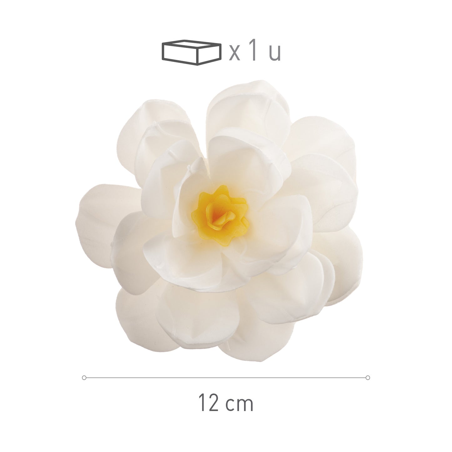 WHITE WAFER FLOWER 12CM