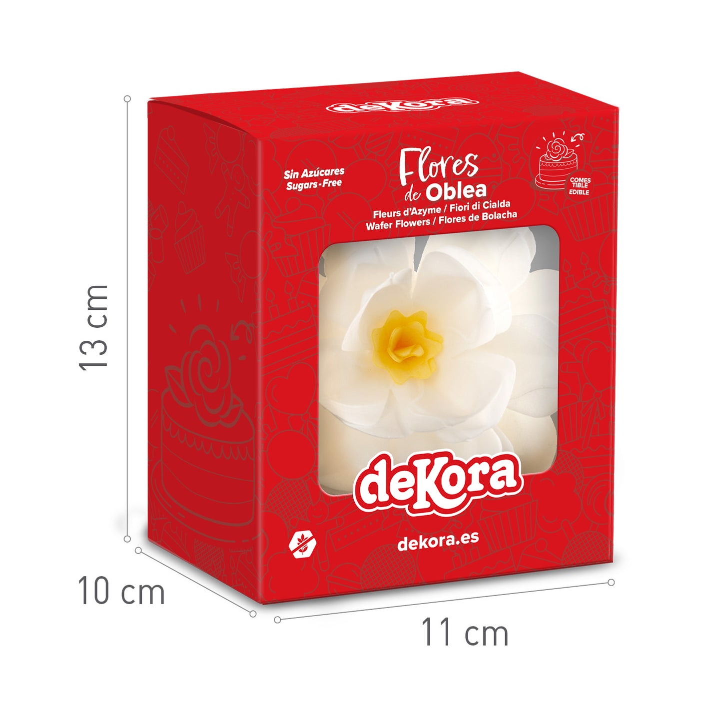FLOR DE OBLEA COLOR BLANCO 12CM
