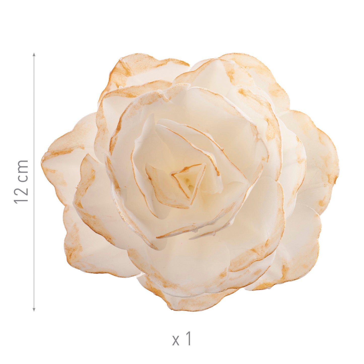 BOLACHA ARTÍSTICA ROSA COR DOURADA 12CM