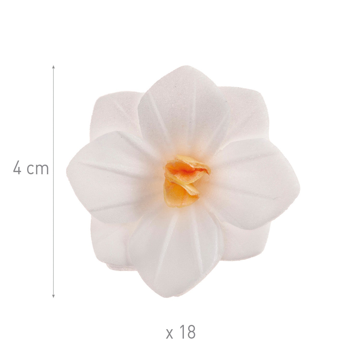 WHITE WAFER FLOWERS 4CM