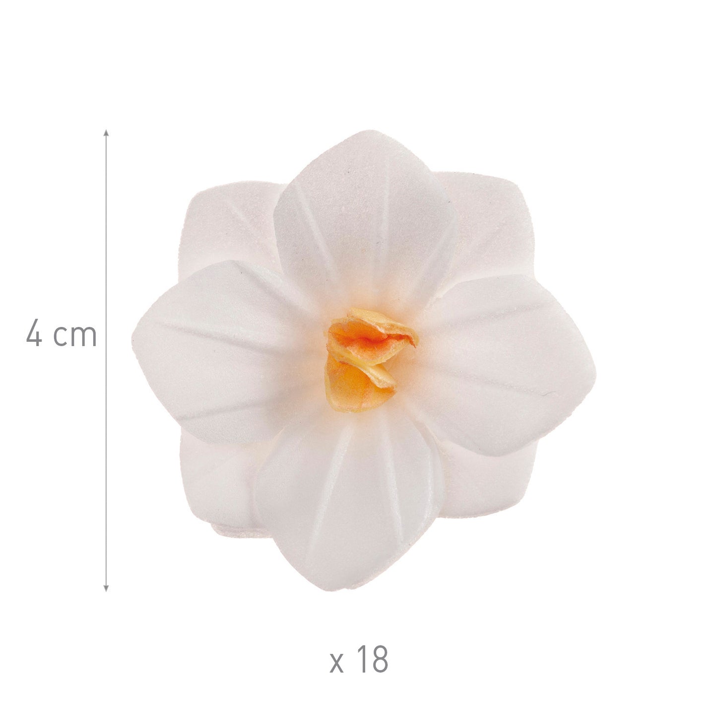 WHITE WAFER FLOWERS 4CM