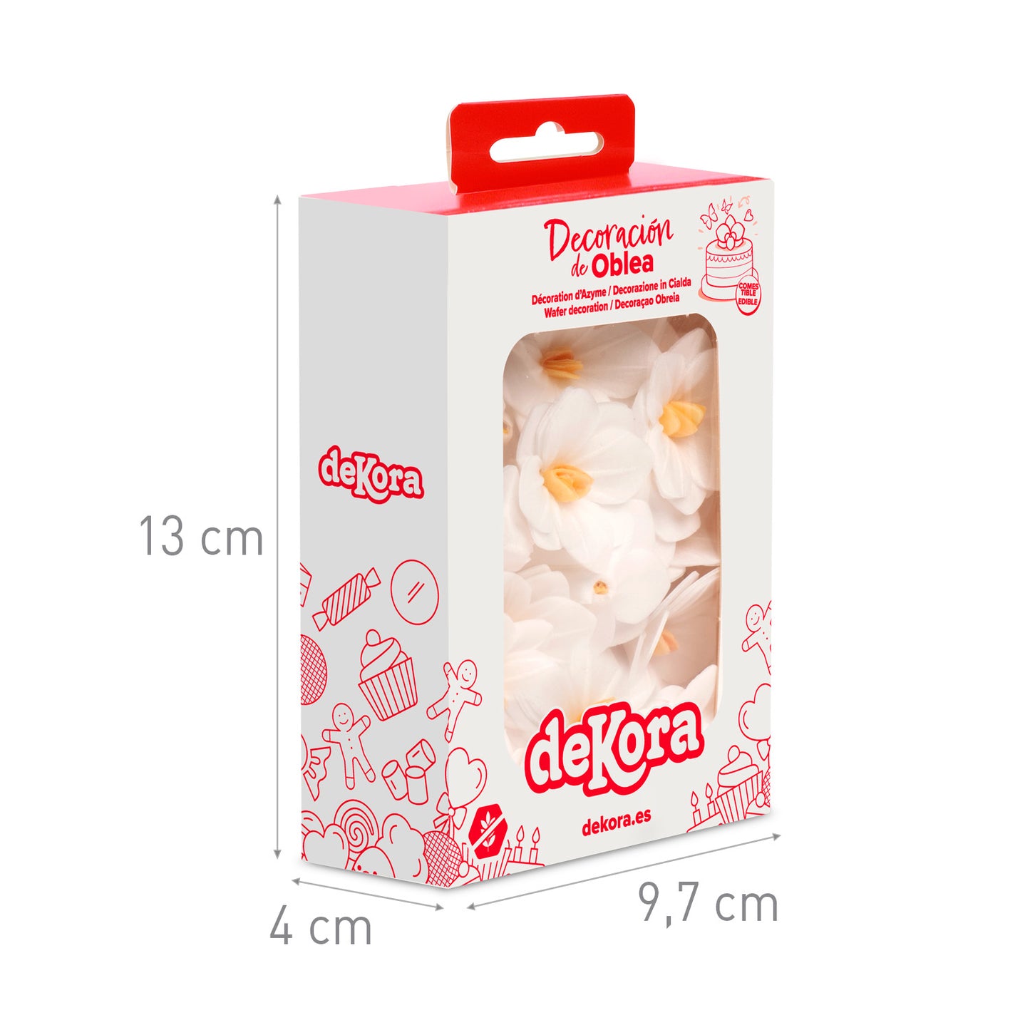 FLORES DE OBLEA COLOR BLANCO 4CM