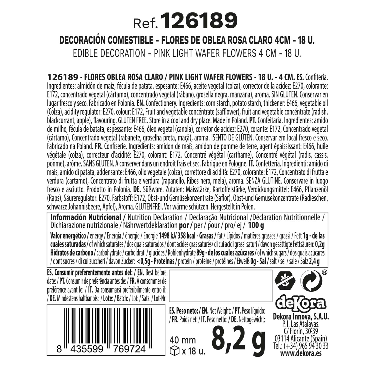 LIGHT PINK WAFER FLOWERS 4CM