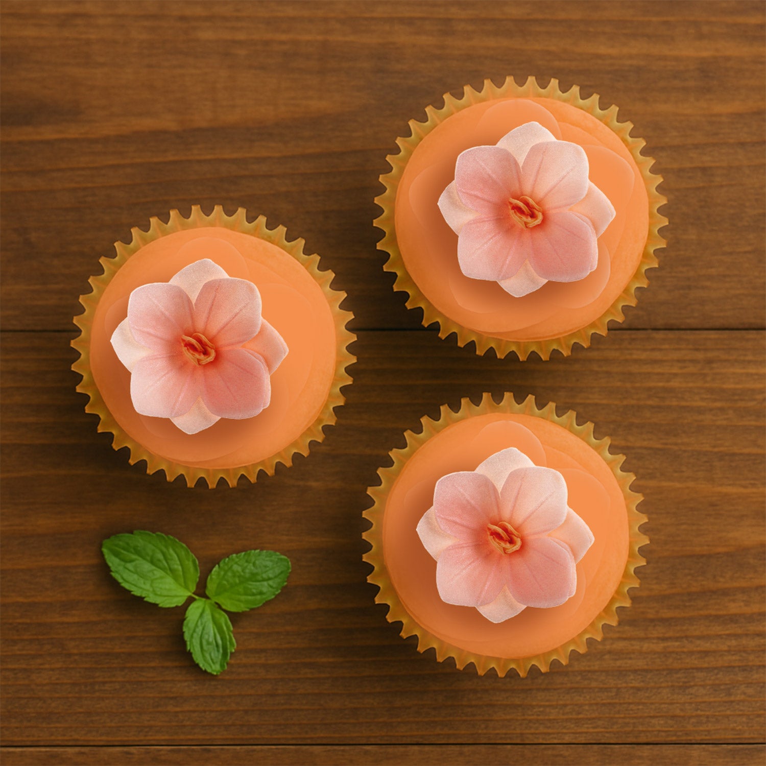 LIGHT PINK WAFER FLOWERS 4CM