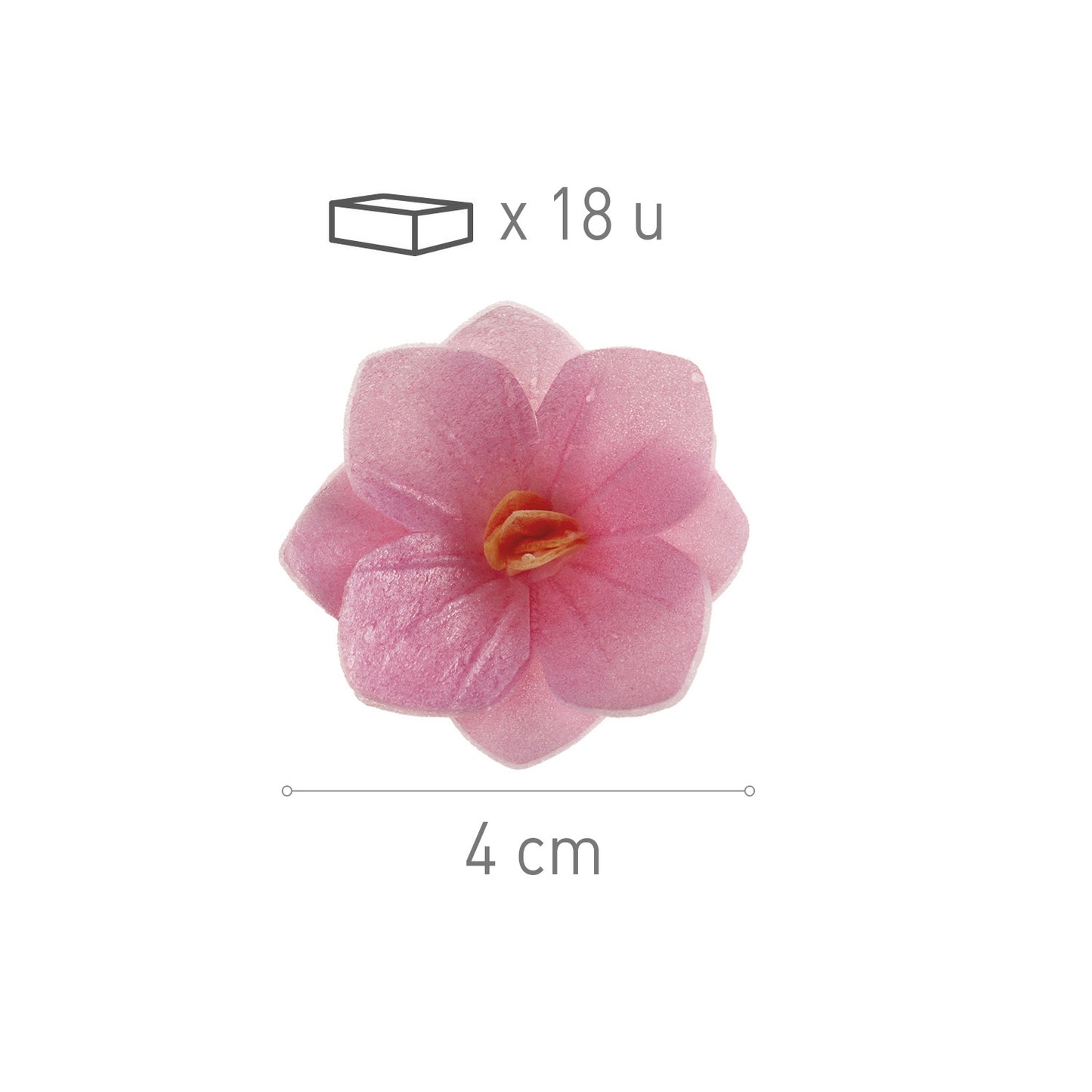 PINK WAFER FLOWERS 4CM