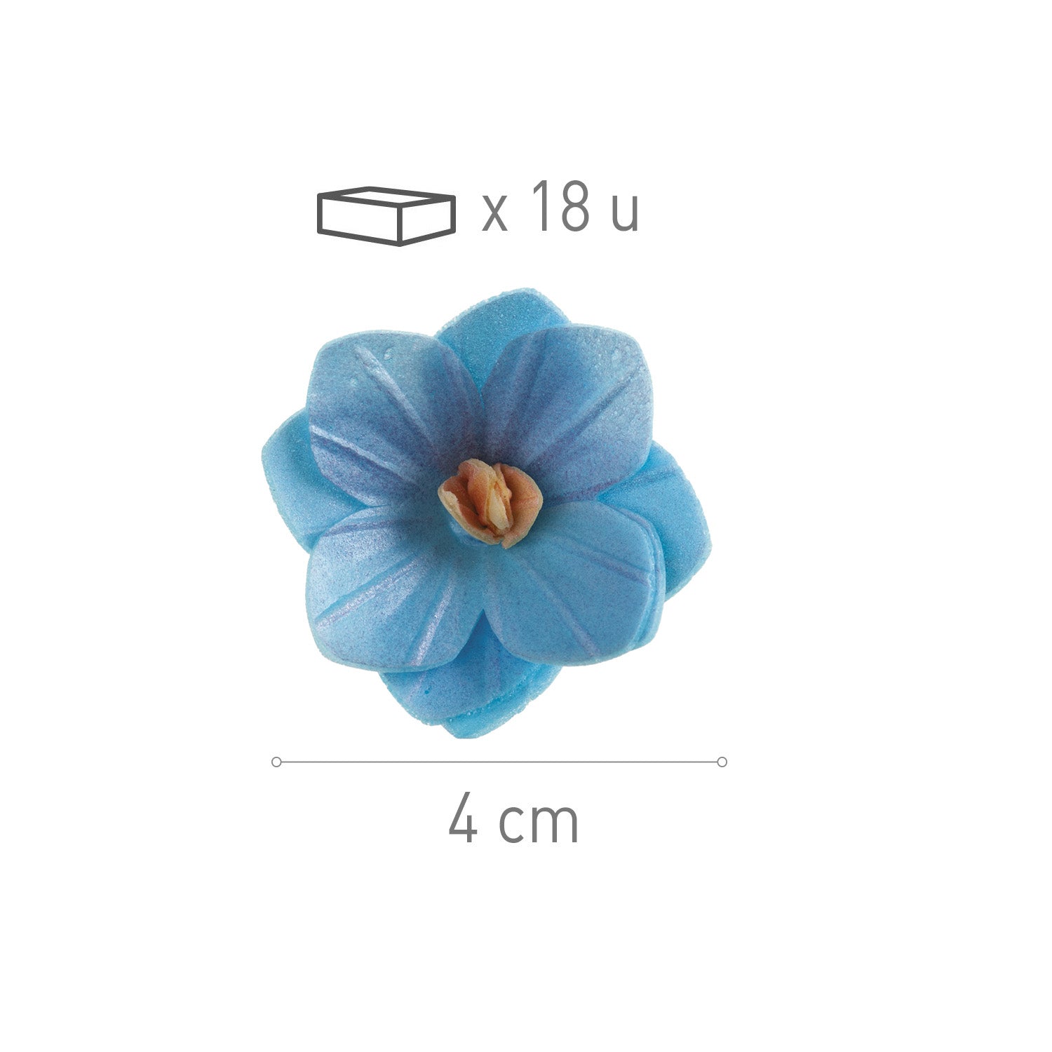 BLUE WAFER FLOWER 4CM