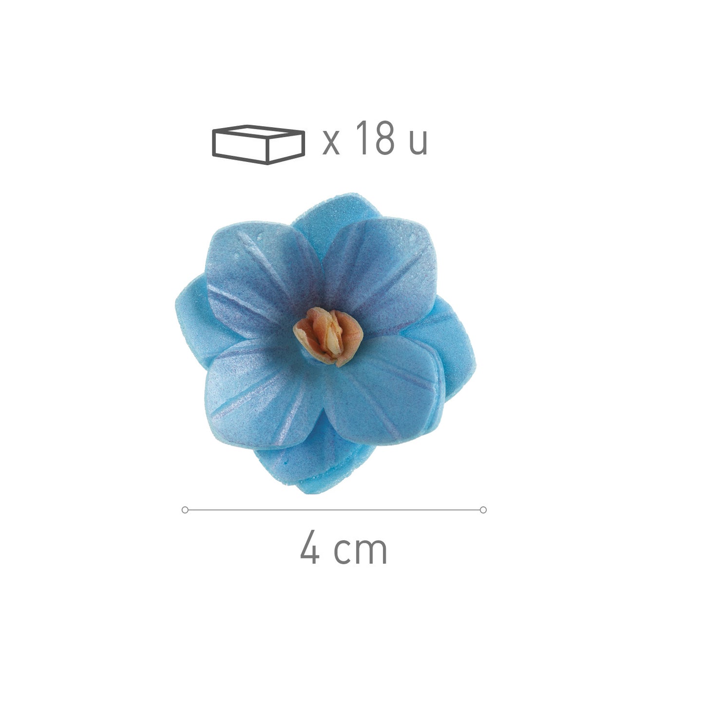 FLOR DE HOSTIA AZUL 4CM