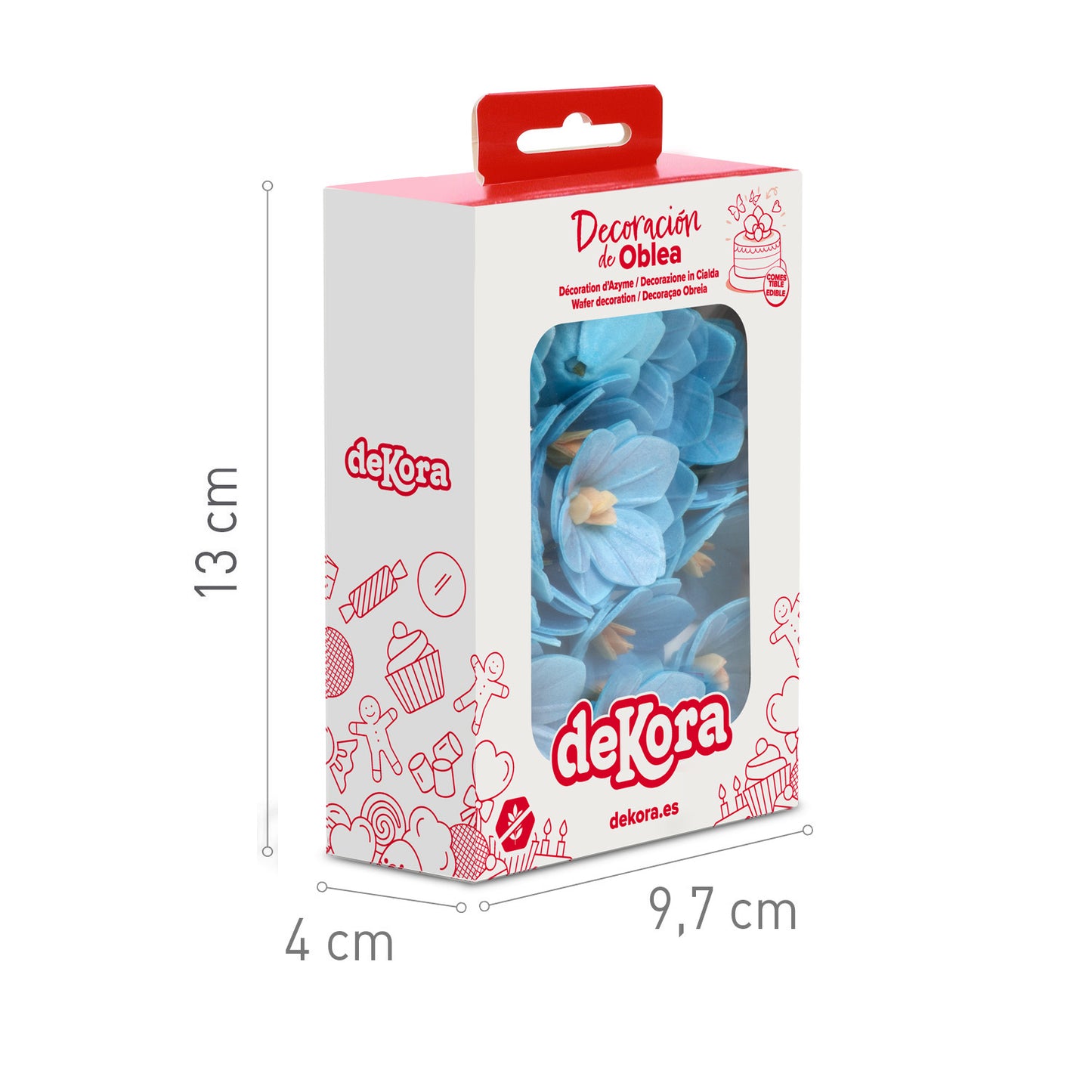 FLOR DE HOSTIA AZUL 4CM