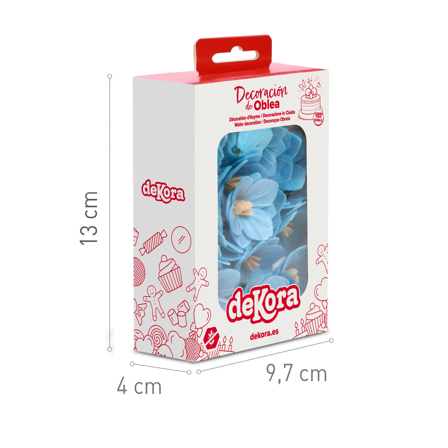 FLOR DE HOSTIA AZUL 4CM