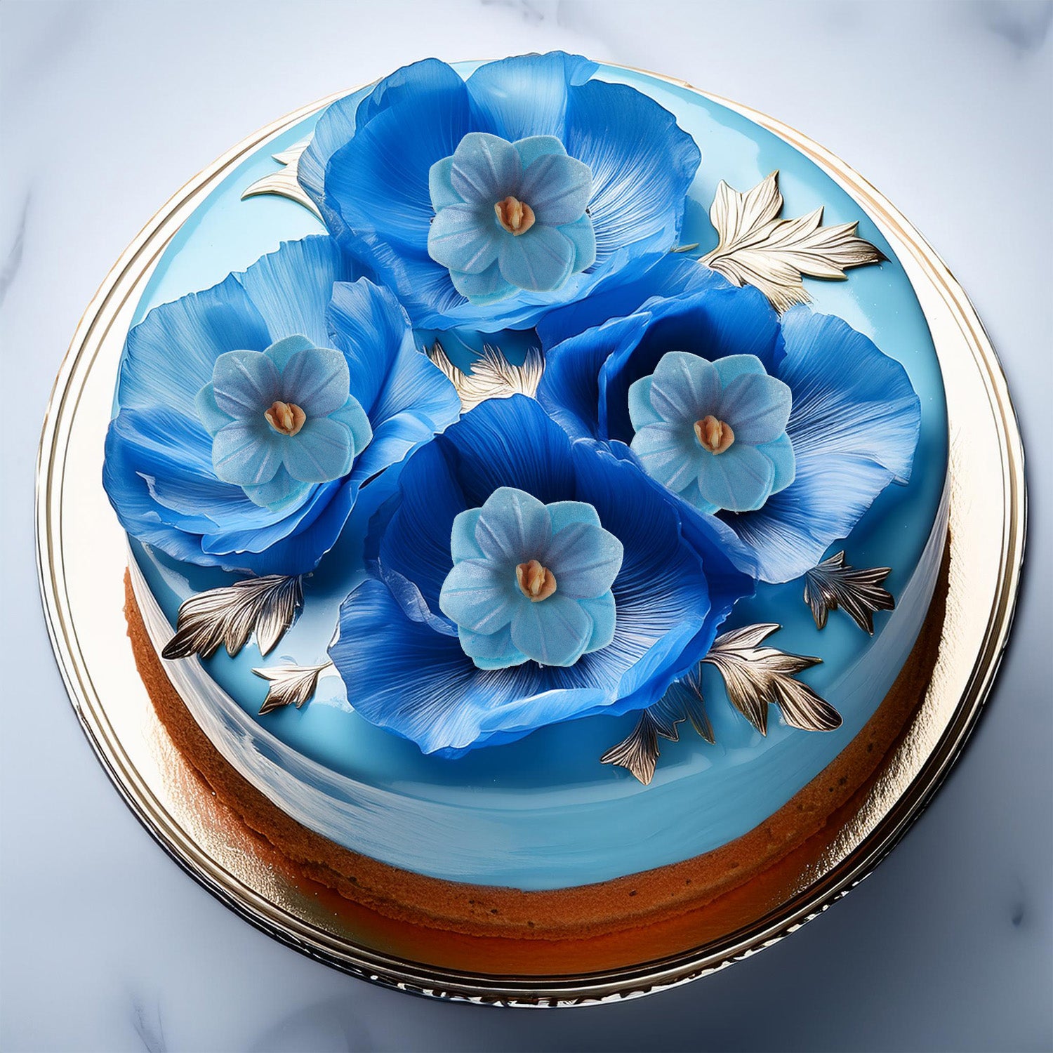 FLEUR EN AZYME BLEU 4CM