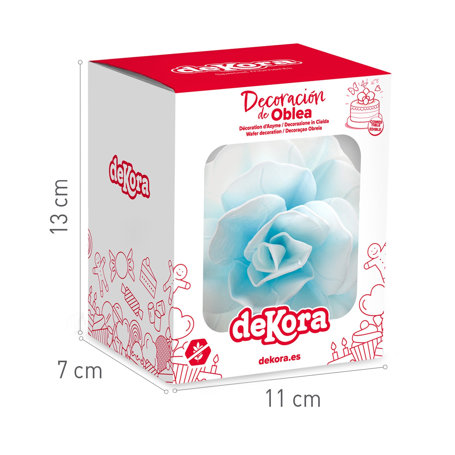 FLEUR EN AZYME BLEUE GÉANTE 12,5CM