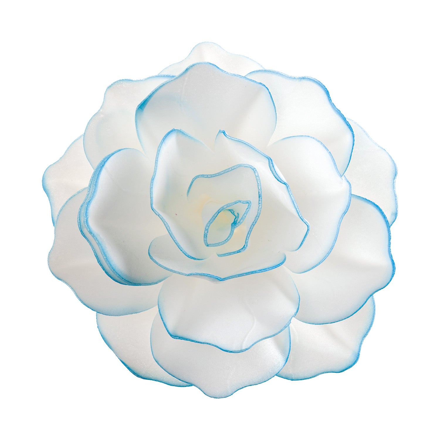WAFER FLOWER WITH BLUE BORDER 12,5CM