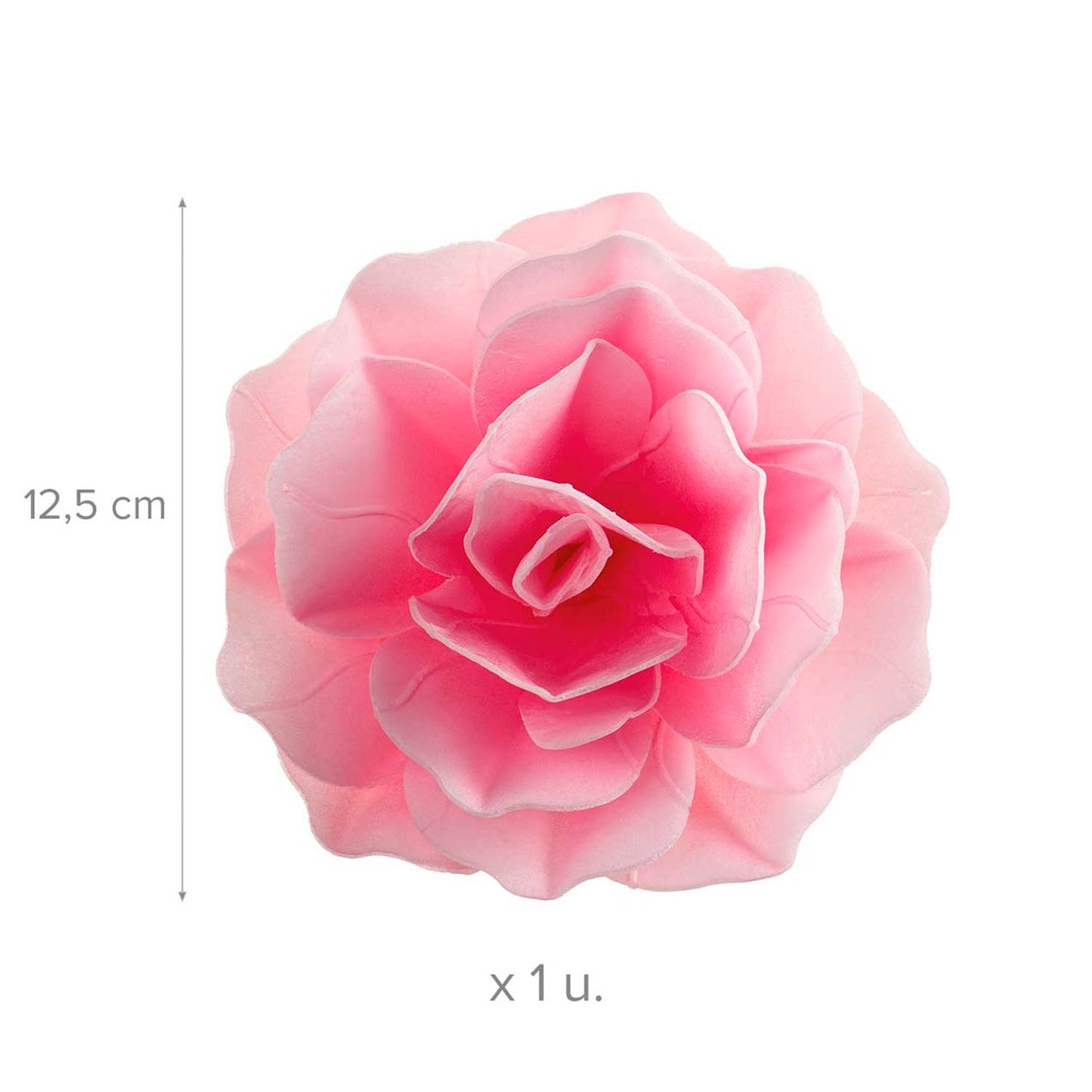 FIORE IN CIALDA ROSA GIGANTE 12,5CM