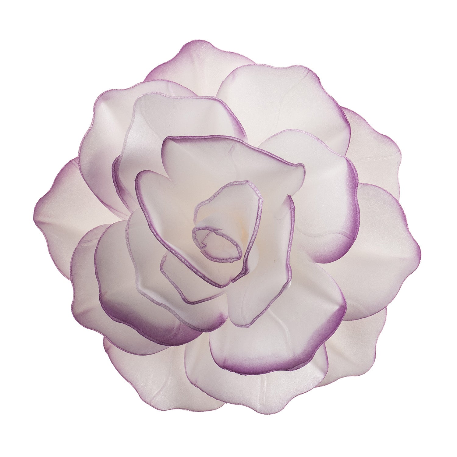 WAFER FLOWER WITH PURPLE BORDER 12,5CM