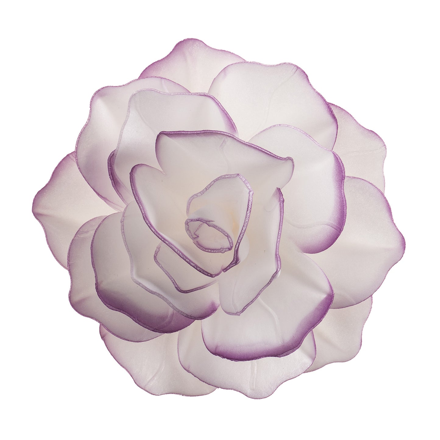 WAFER FLOWER WITH PURPLE BORDER 12,5CM