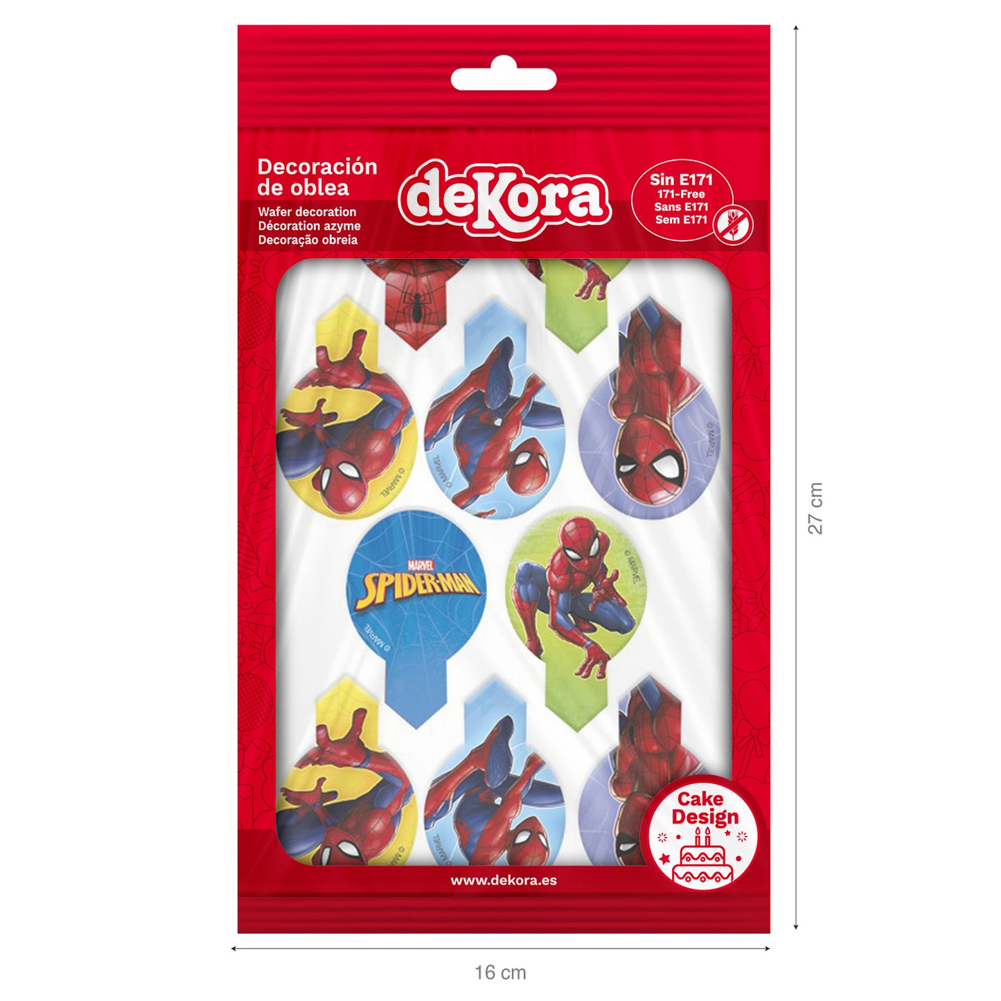 BLISTER 20 WAFER DEKORAPIN SPIDERMAN 6,5X4CM