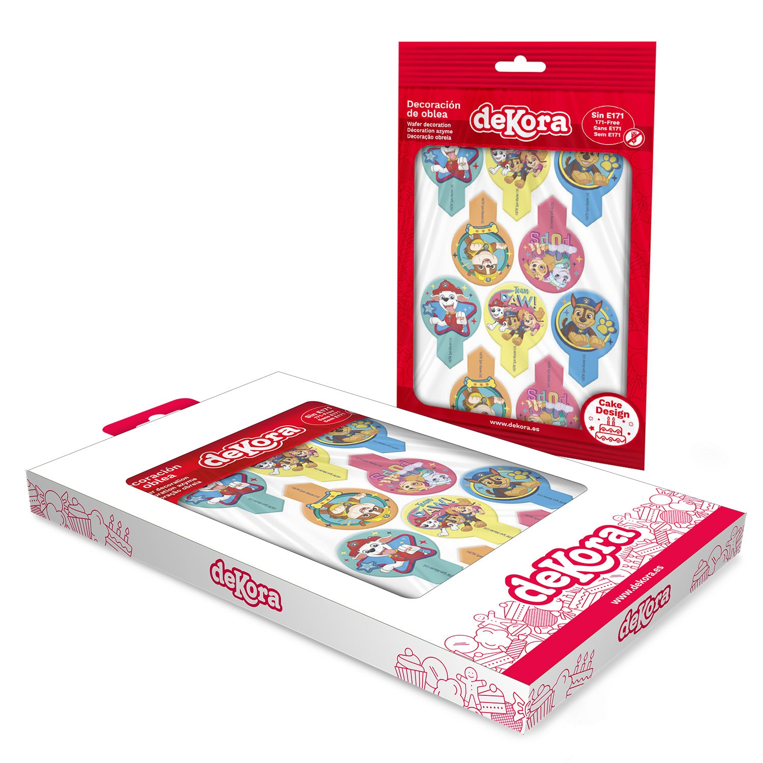 BLÍSTER 20 DEKORAPIN OBLEA PATRULLA CANINA 6,5X4CM A5