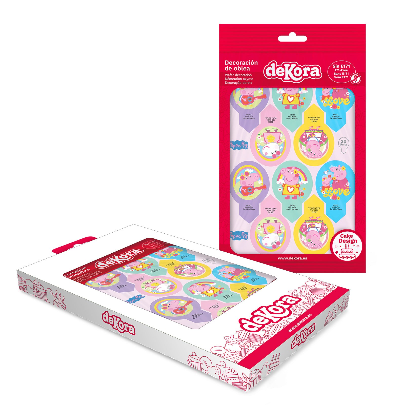 BLISTER 20 DEKORAPIN EN AZYME PEPPA PIG 6,5X4CM A5