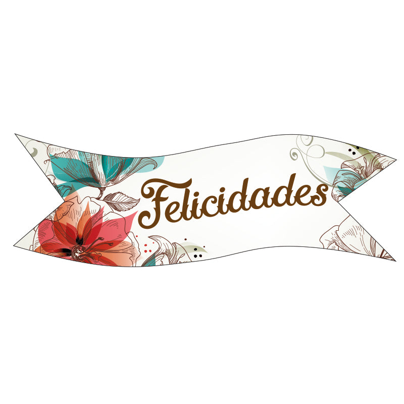 BANDEROLES EN AZYME FÉLICITATIONS + FLEURS