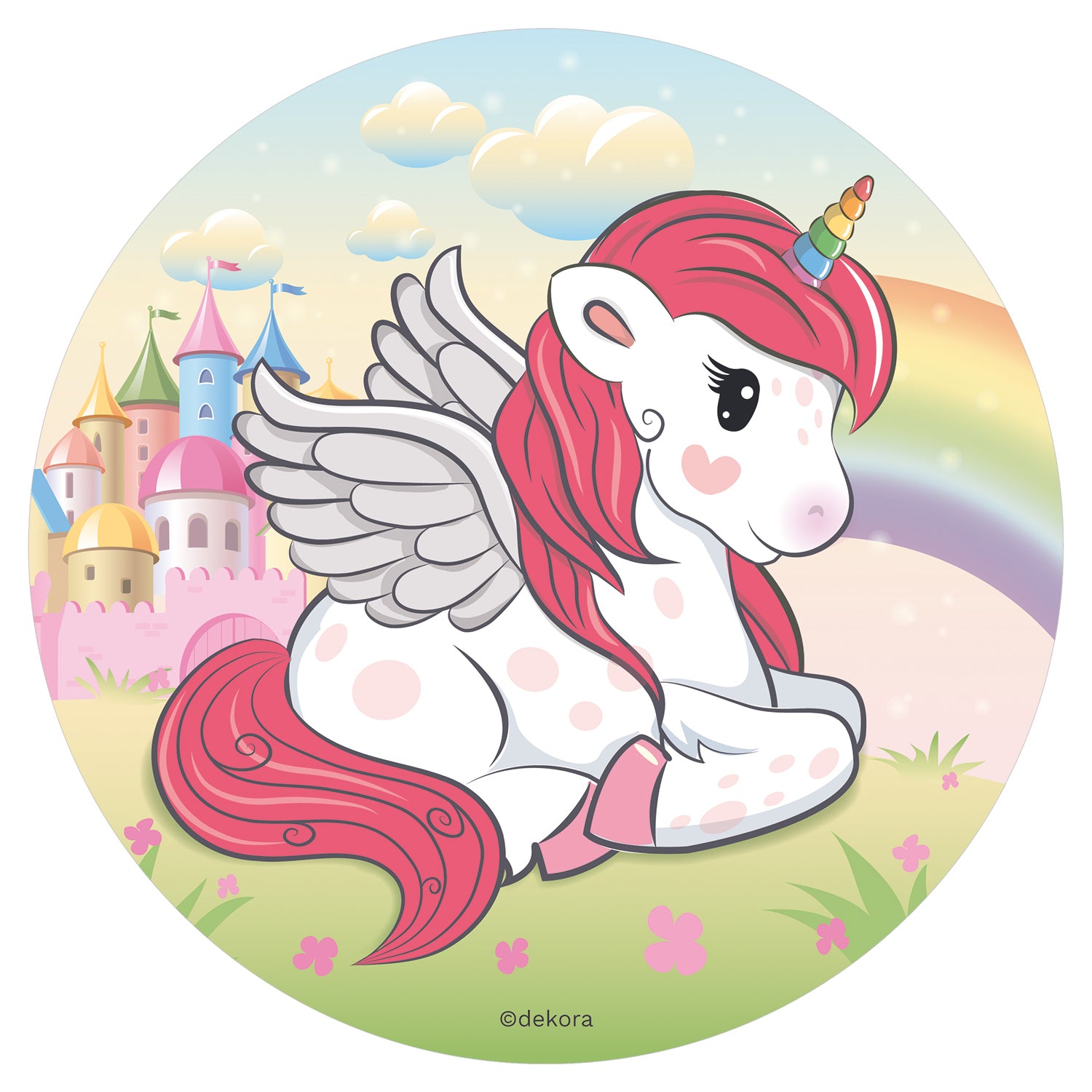 6 DISQUES EN AZYME FOIL POUR GÂTEAUX LICORNE 20 CM