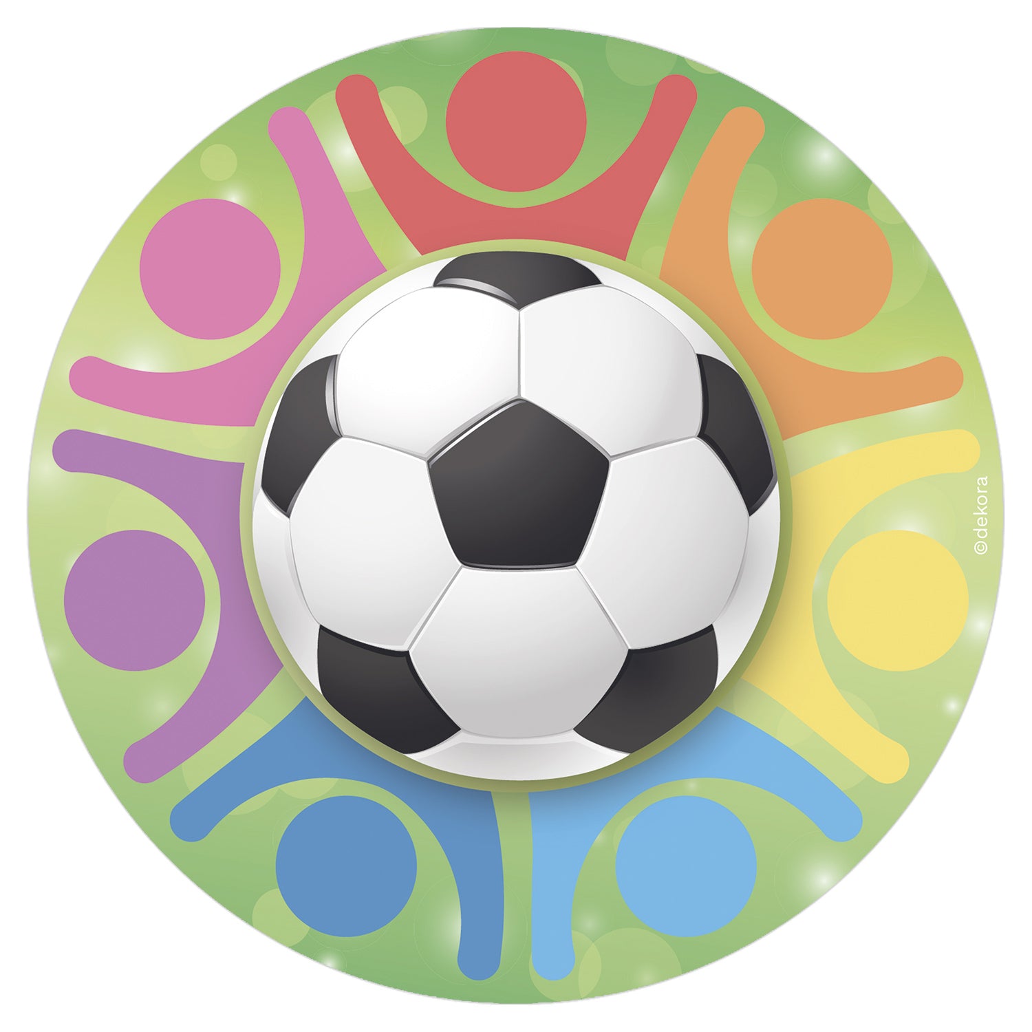 DISQUE EN AZYME DÉCO GÂTEAUX BOULE DE SOCCER 20CM
