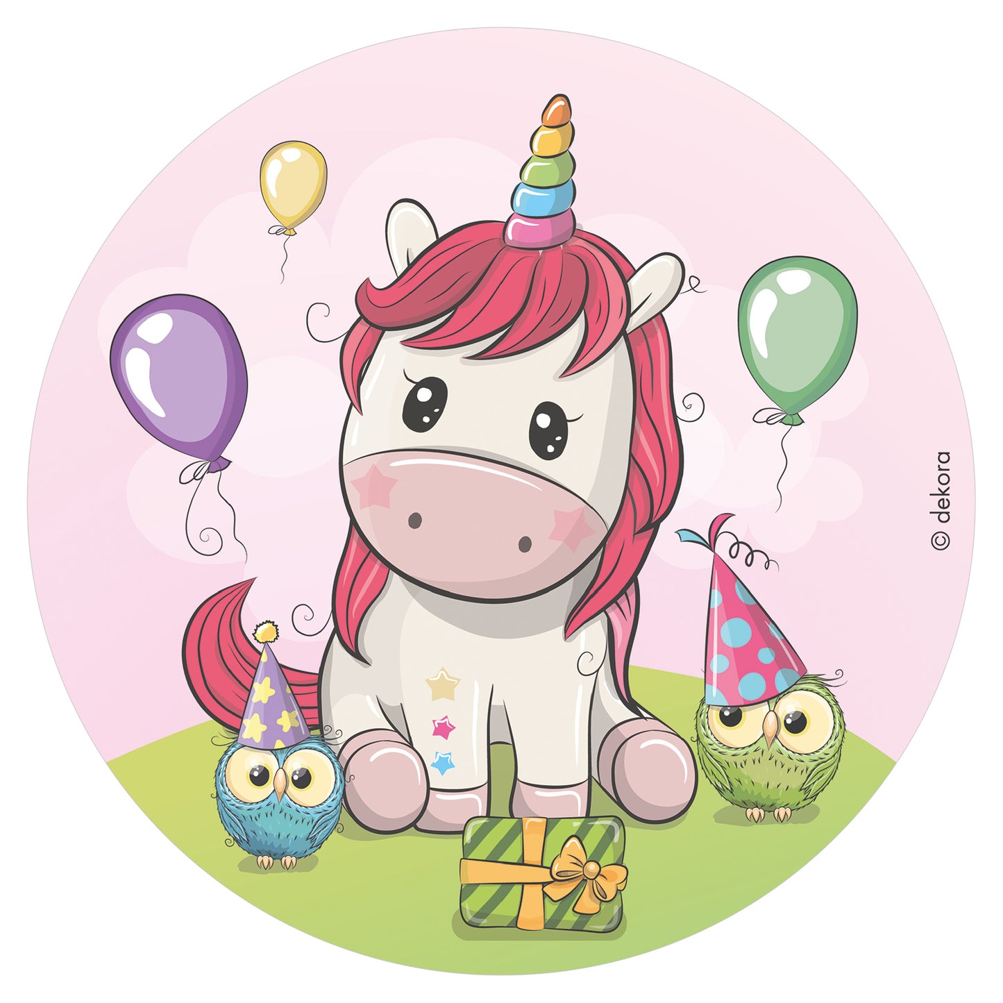 DISQUE EN AZYME POUR GÂTEAUX LICORNE BEBE 20CM