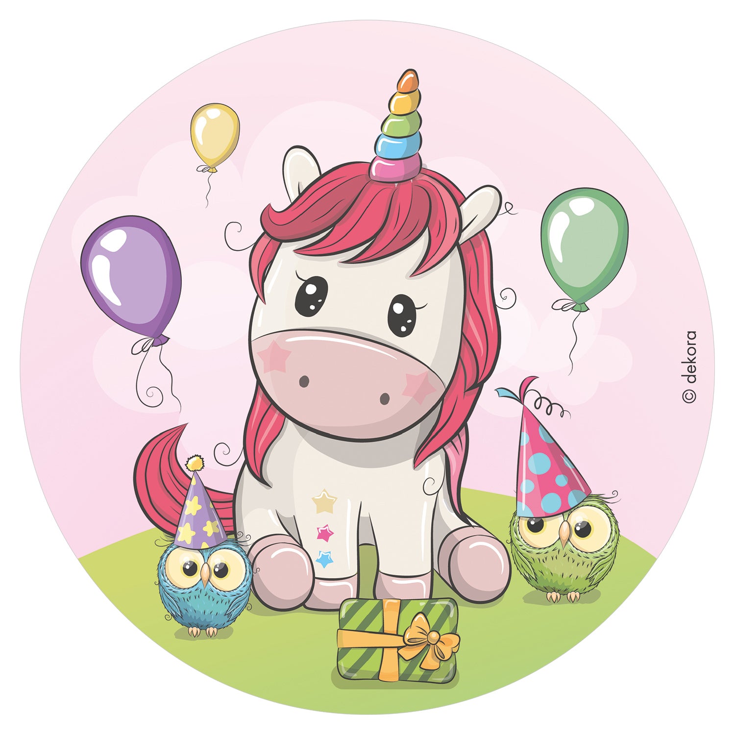 DISQUE EN AZYME POUR GÂTEAUX LICORNE BEBE 20CM