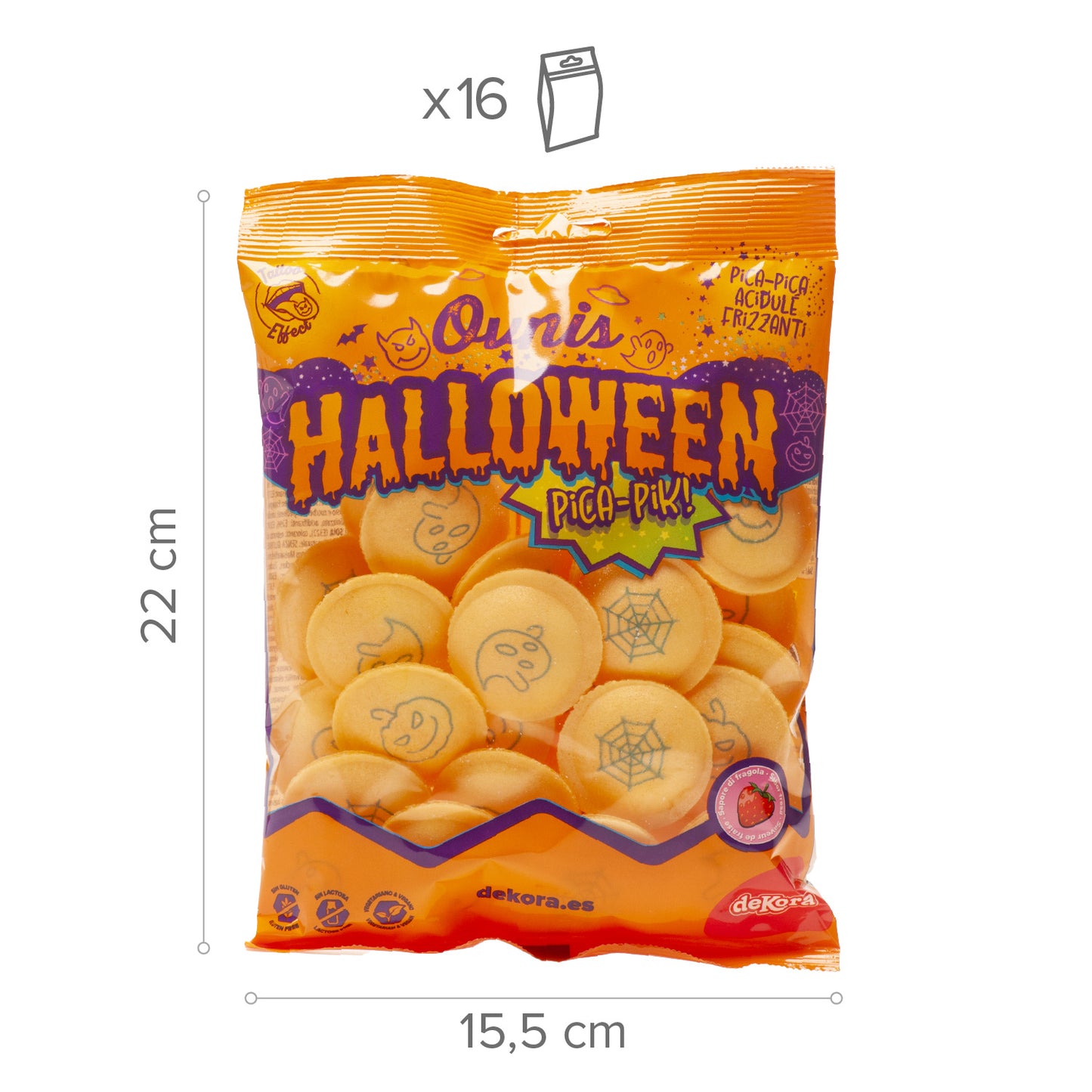 UFO WAFER COOKIES FILLED WITH FIZZY CANDY TATTOO HALLOWEEN 39GR
