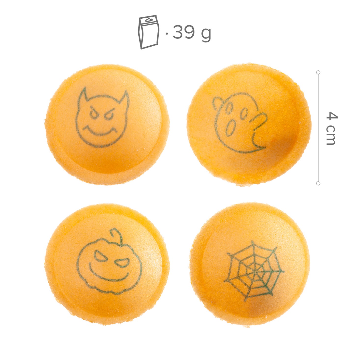 UFO WAFER COOKIES FILLED WITH FIZZY CANDY TATTOO HALLOWEEN 39GR