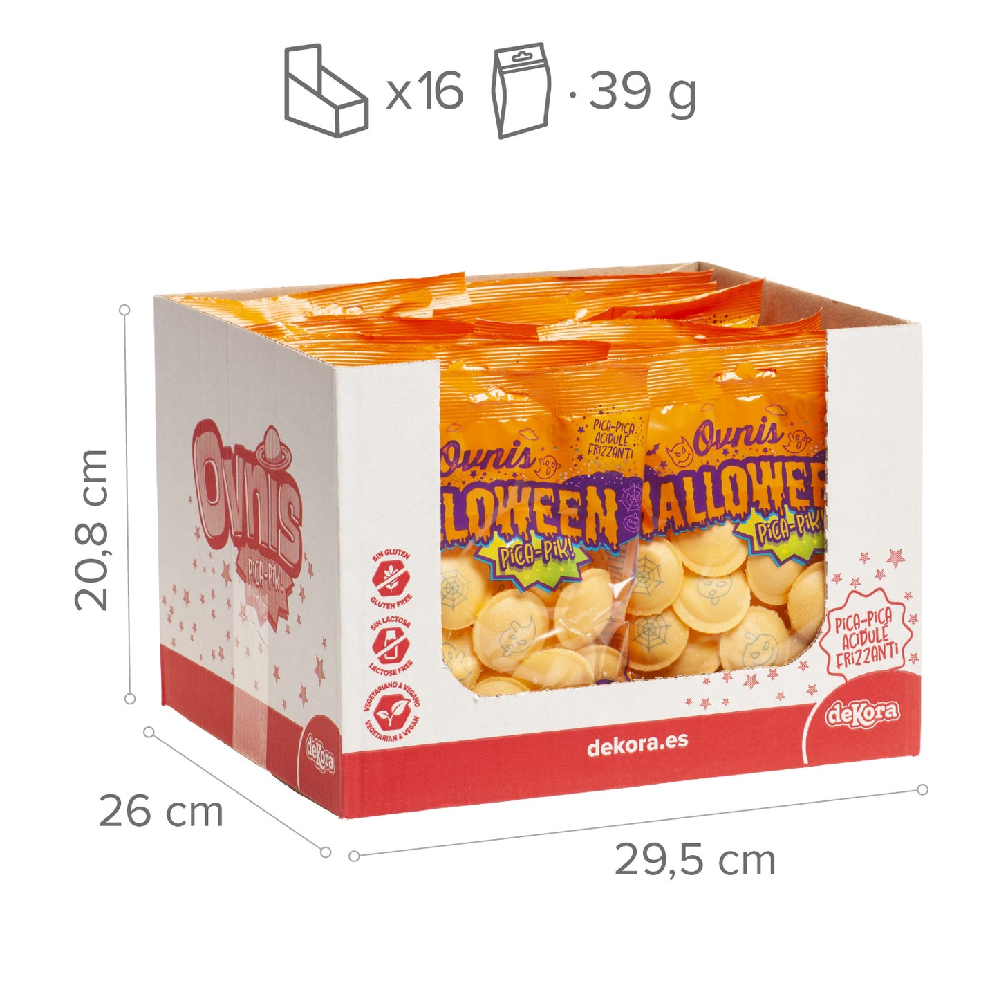 UFO WAFER COOKIES FILLED WITH FIZZY CANDY TATTOO HALLOWEEN 39GR